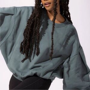 Popflex Brunch Sweater Dolman Sleeve Sweatshirt size S/M Green D